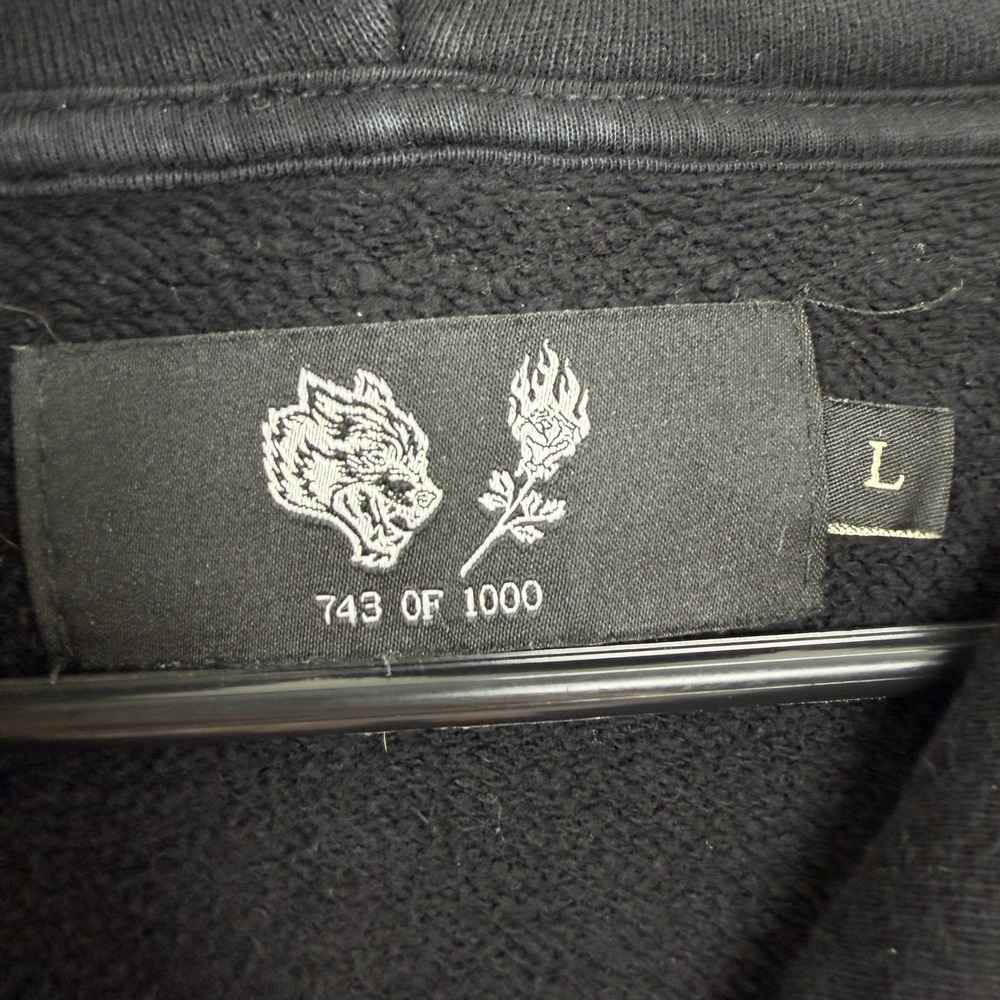 Civil Regime Hoodie Mens Large Black Wolves Graphic Limited Edition 743 of 1000 - Picture 6 of 9